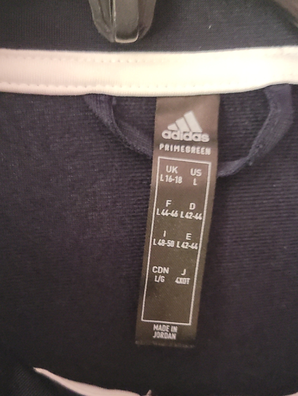 adidas Navy Track Jacket with White Stripes - Picture 7 of 7